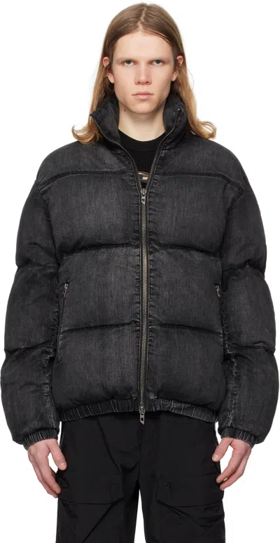 Diesel Black W-mons-a Denim Puffer Jacket In 2