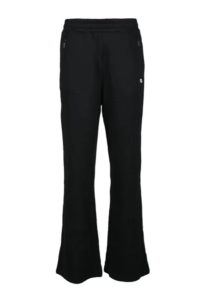 Diesel Black Wide-leg Sweatpants With Relaxed Fit And Zippered Pockets