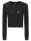 Diesel Cropped Sweatshirt With Distinctive Logo Detail In Black