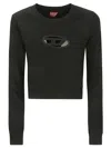 Diesel Cropped Sweatshirt With Distinctive Logo Detail In Black