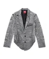 Diesel Blazer In Distressed Prince Of Wales Denim In Gray
