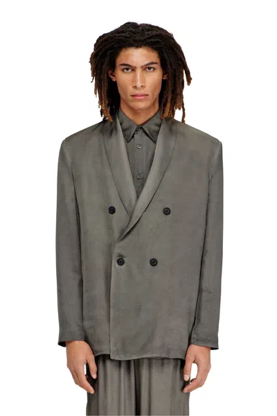 Diesel Blazer In Treated Fluid Viscose In Gray