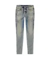 Diesel Bleached Tapered Jeans In Gray