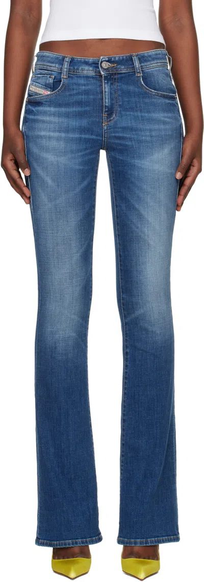 Diesel Blue 1969 D-ebbey Bootcut Jeans In Animal Print