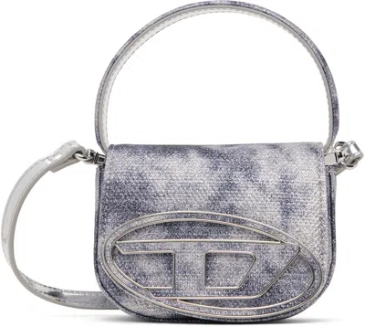 Diesel 1dr-iconic Shoulder Bag In Shimmer Fabric In Blue