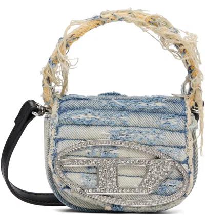 Diesel 1dr Xs Denim Crossbody Bag In Blue