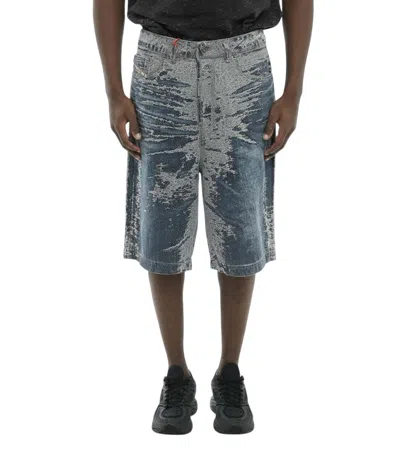 Diesel Blue Abstract Bermuda Shorts