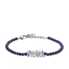 Diesel Blue Agate Beaded Bracelet In Blue
