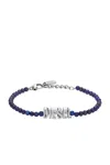 Diesel Blue Agate Beaded Bracelet In Blue