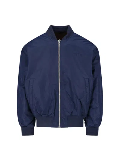 Diesel Blue Brown Reversible W Type-d1 Bomber Jacket