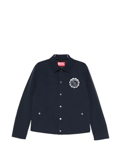 Diesel Tailored Blazer Collared Neck Long Sleeves Pockets In Black