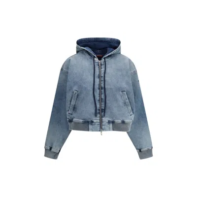 Diesel Women De-giri-crop Jogg Hoodie In Blue