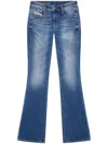 Diesel Blue Cotton Elastane Flared Jeans In Blue