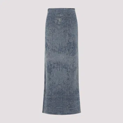 DIESEL BLUE COTTON LONG SKIRT