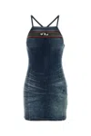 Diesel Fitted Mini Dress With Thin Straps In Blue