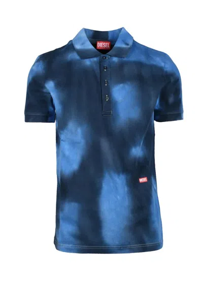 Diesel Blue Cotton Polo In Multi