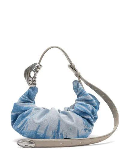 Diesel Blue Cotton Polyester Polyurethane Thermoplastic Polyurethanes Shoulder Bag