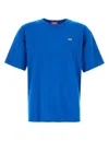 Diesel Cotton Crew Neck T-shirt With Short Sleeves In Blue