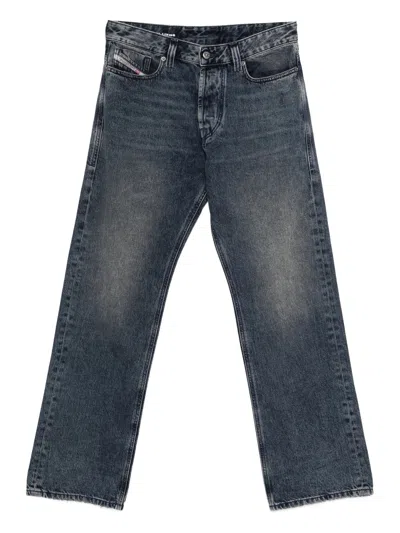 Diesel Blue Cotton Wide Leg Jeans In Neutral
