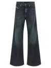Diesel Wide Jeans 1978 D-akemi With Exposed Seams 32cm L32 In Blue