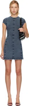 Diesel Mini Dress In Denim-look Jersey In Blue