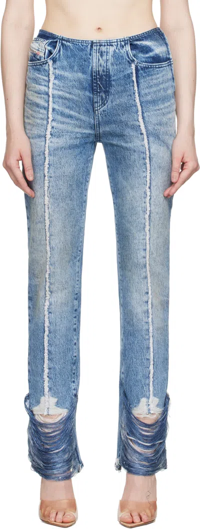 Diesel Blue D-ginna-fsg Jeans In 01