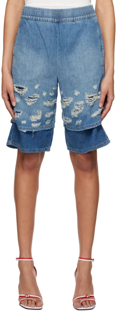 Diesel Blue D-horty Shorts In 01