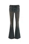 Diesel Flared Stretch Denim Jeans With Distressed Pockets In Blue