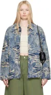 Diesel Blue D-ivar-fsg1 Denim Jacket In 01