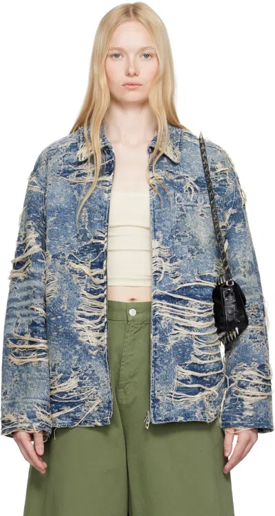 Diesel Blue D-ivar-fsg1 Denim Jacket In 01