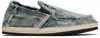 Diesel D-lukas-espadrille Loafers In Distressed Denim In Ha378
