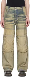 Diesel D-shift Wide-leg Jeans In 1