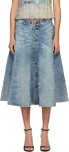 Diesel Blue De-annet-b Denim Midi Skirt