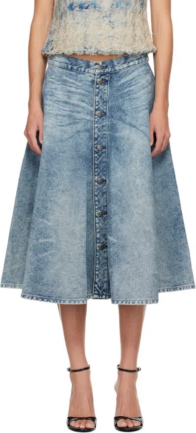Diesel Blue De-annet-b Denim Midi Skirt