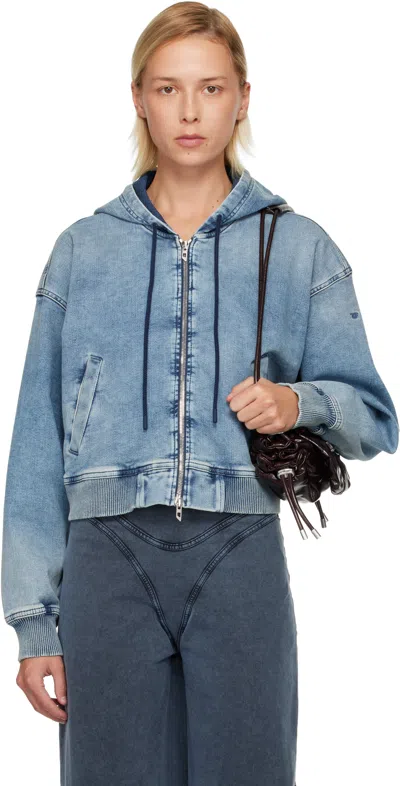 DIESEL BLUE DE-GIRI-CROP JOGG HOODIE