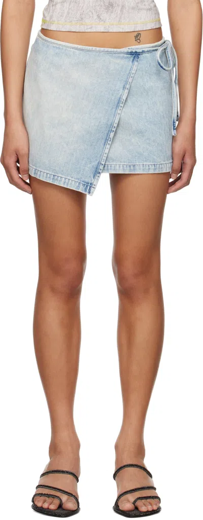 Diesel Blue De-lem-mini Denim Miniskirt