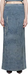 Diesel Skirt In Ultra-destroyed Jacquard Denim In 01