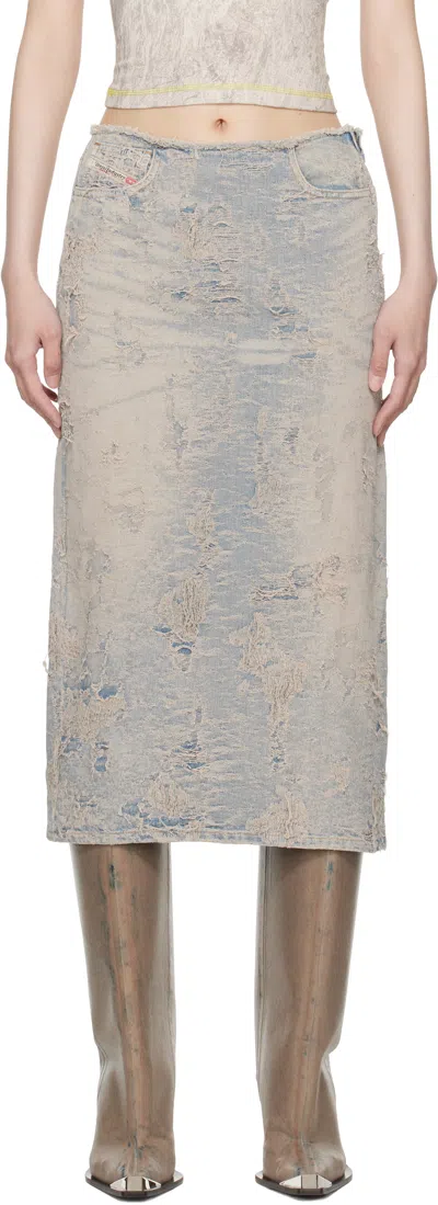 Diesel Blue De-pra-fsf Denim Midi Skirt In 01