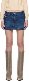 Diesel De-ron Whiskering Effect Denim Mini Skirt In 01