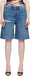 Diesel Faded Blue Denim Bermuda Shorts In Blue