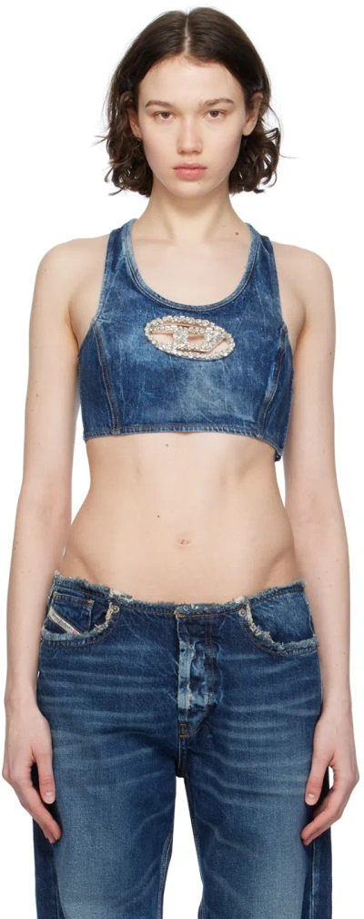 DIESEL BLUE DE-TOP-FSE DENIM TANK TOP