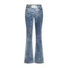 Diesel Crystal Logo Washed Flared Jeans In Blue