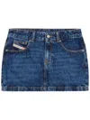 Diesel De-ron Whiskering Effect Denim Mini Skirt In Blue