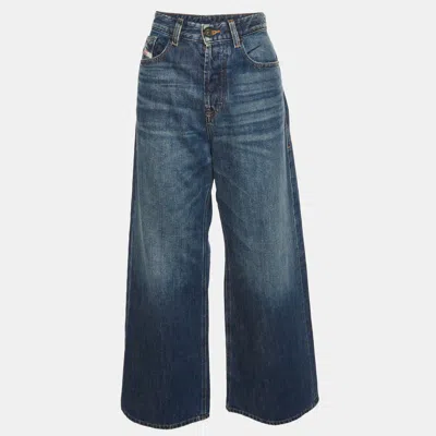 Pre-owned Diesel Blue Denim Wide-leg Jeans S/waist 25"