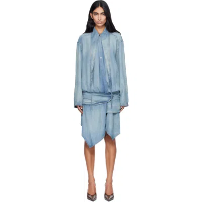 Diesel Blue De-tilora-s Denim Midi Dress