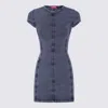 Diesel Mini Dress In Denim-look Jersey In Blue