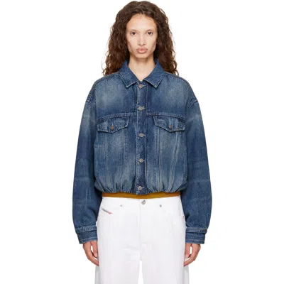 Diesel Blue Elasticated Denim Trucker Jacket