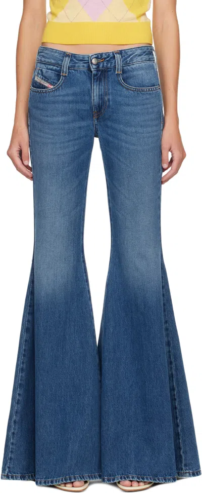 Diesel Blue Flare 1970 D-bleess Jeans In Brown
