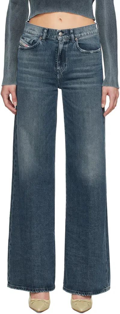 Diesel D-reggy 1999 Mid-rise Straight-leg Jeans In Navy