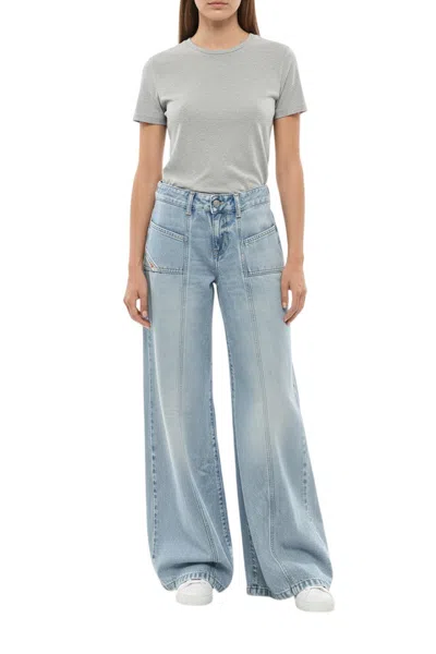 Diesel Blue Flared Low Rise Jeans